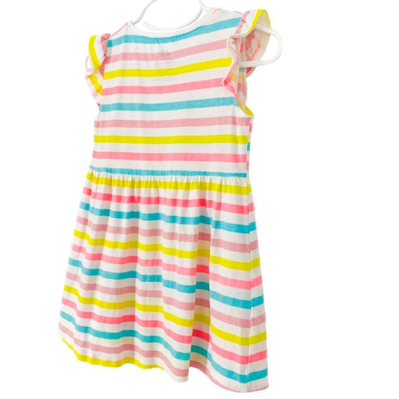 H&M KIDS Organic Cotton Multi-Stripe Flutter Sleeve Dress Size 1 1/2 -2Y - Picture 11 of 16